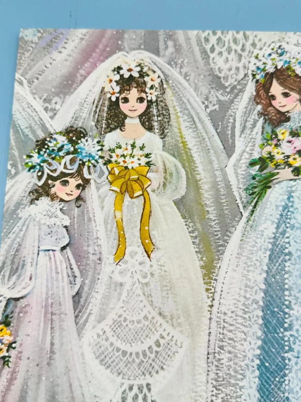 Vintage 1970s Bridal Wrapping Paper, Bridal Shower Decor,  Retro Bride Ephemera